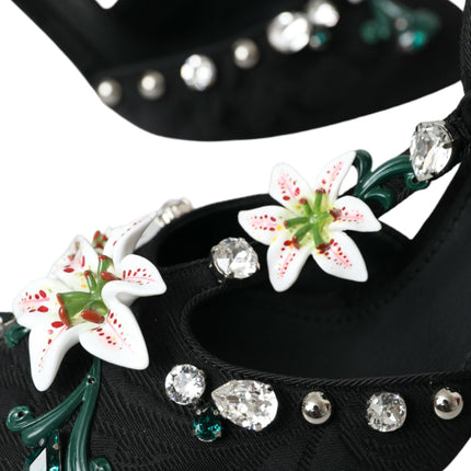 Lilies negros tacones de cristal zapatos de bombas