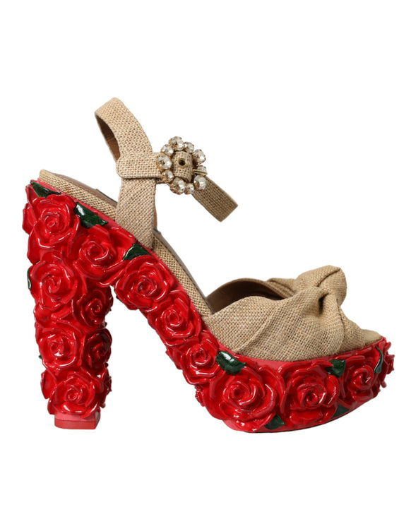 Scarpe sandali a piattaforma cristallina rose