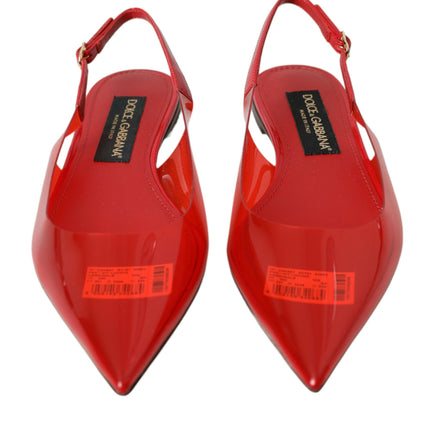 Slingback in PVC rosso Clear Flats Sandals Scarpe