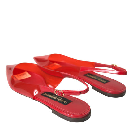 Slingback in PVC rosso Clear Flats Sandals Scarpe