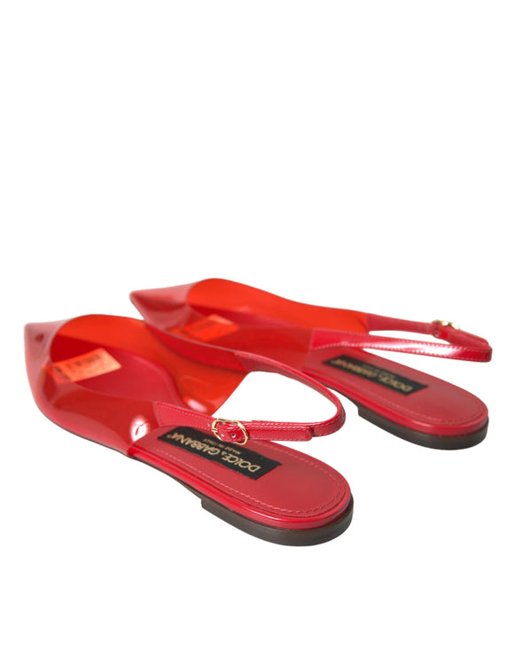 Slingback in PVC rosso Clear Flats Sandals Scarpe