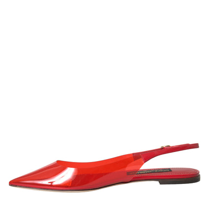 Slingback in PVC rosso Clear Flats Sandals Scarpe