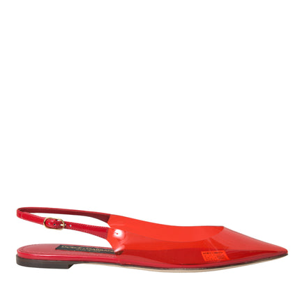 Slingback in PVC rosso Clear Flats Sandals Scarpe