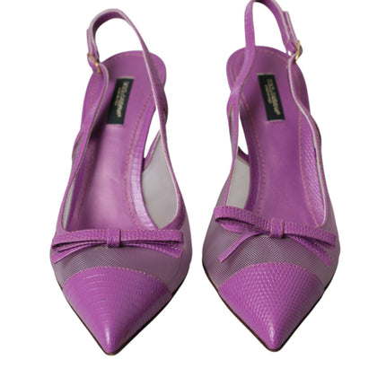 Teli alti in pelle viola scarpe slingback