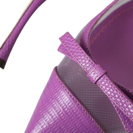 Teli alti in pelle viola scarpe slingback