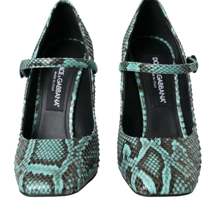 Zapatos de cuero de Aqua Python Mary Jane