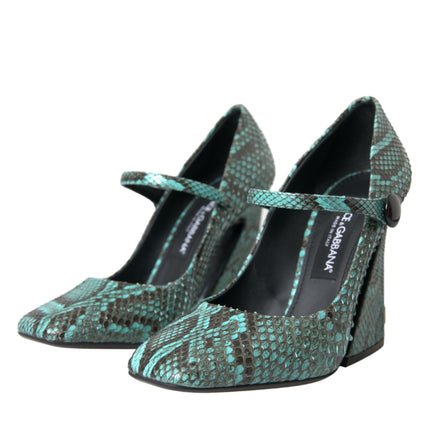 Zapatos de cuero de Aqua Python Mary Jane