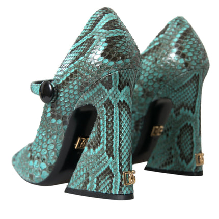 Zapatos de cuero de Aqua Python Mary Jane