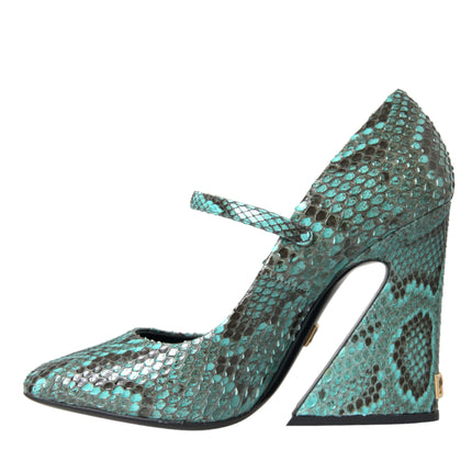 Zapatos de cuero de Aqua Python Mary Jane