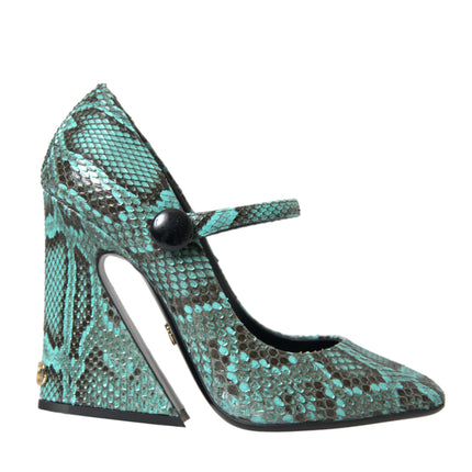 Zapatos de cuero de Aqua Python Mary Jane