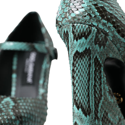 Zapatos de cuero de Aqua Python Mary Jane