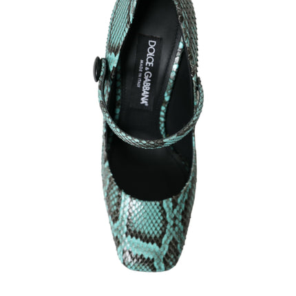 Zapatos de cuero de Aqua Python Mary Jane