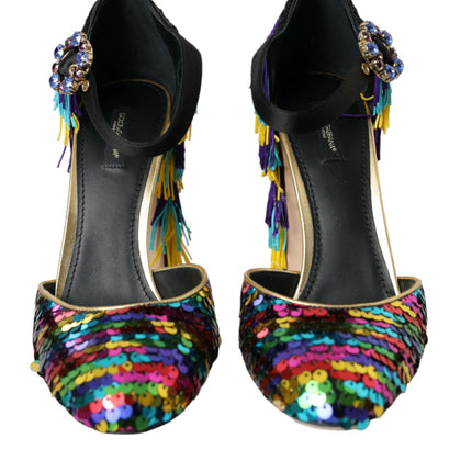 Sequin multicolore Crystal Mary Jane Shoes