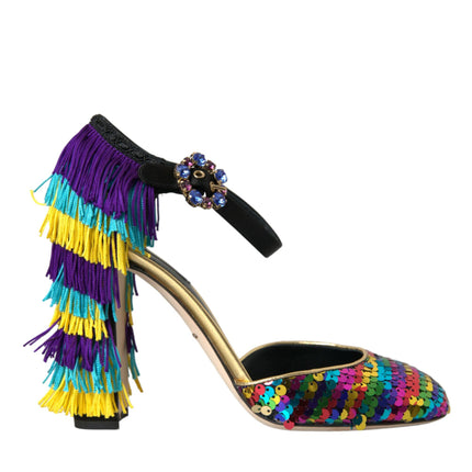 Sequin multicolore Crystal Mary Jane Shoes