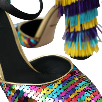 Sequin multicolore Crystal Mary Jane Shoes