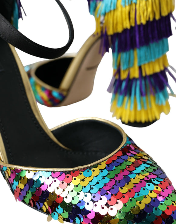 Zapatos de Crystal Mary Jane de Multicolor Sequin Mary