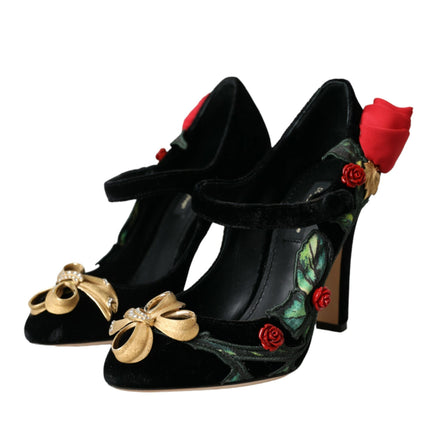 Broche de cristal de rosas negras Mary Jane Zapatos