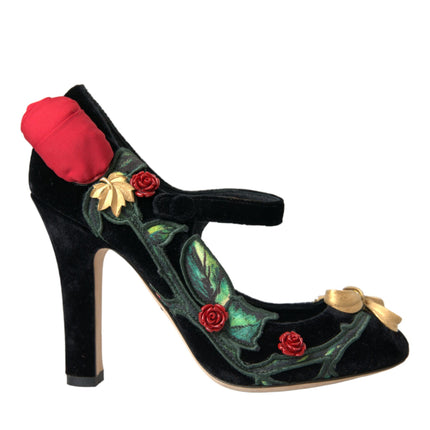 Broche de cristal de rosas negras Mary Jane Zapatos