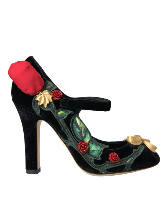 Broche de cristal de rosas negras Mary Jane Zapatos