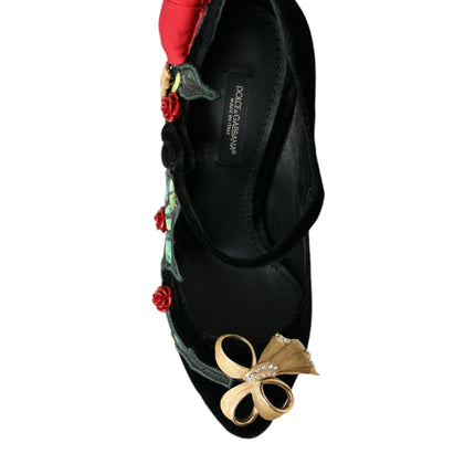 Broche de cristal de rosas negras Mary Jane Zapatos