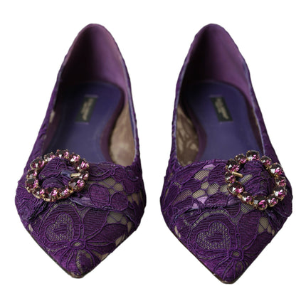 Purple Taormina Lace Crystal Mandis Chaussures