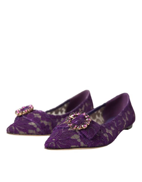 Purple Taormina Lace Crystal Mandis Chaussures