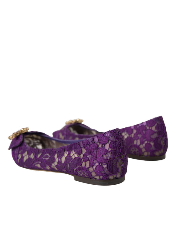 Purple Taormina Lace Crystal Mandis Chaussures