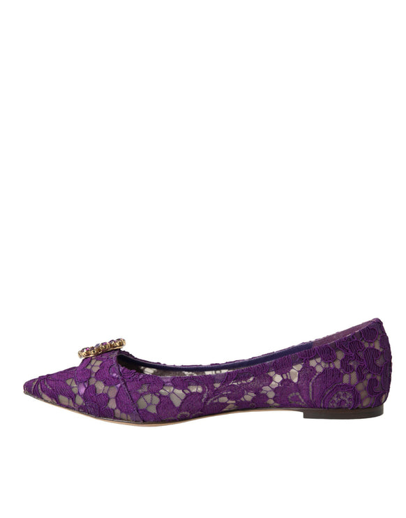 Purple Taormina Lace Crystal Mandis Chaussures