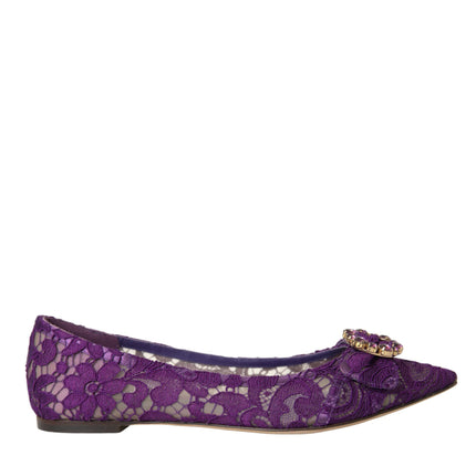 Purple Taormina Lace Crystal Mandis Chaussures