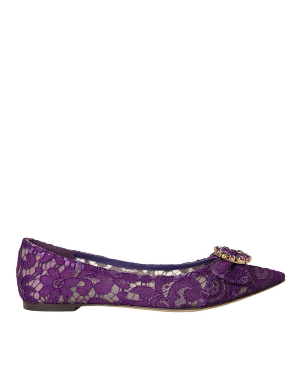 Purple Taormina Lace Crystal Mandis Chaussures