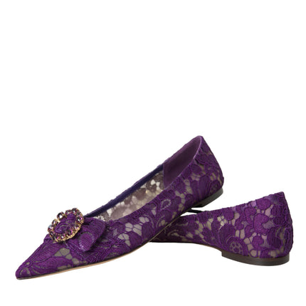 Purple Taormina Lace Crystal Mandis Chaussures