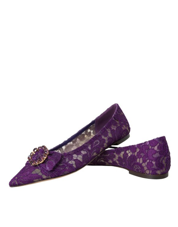 Purple Taormina Lace Crystal Mandis Chaussures