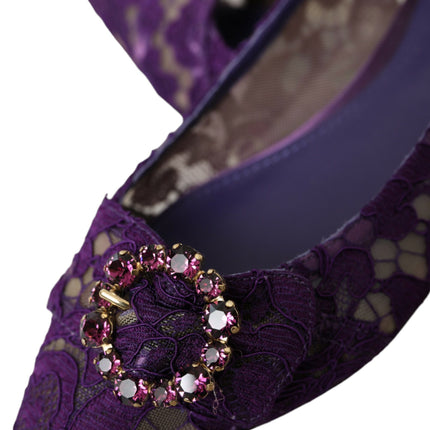 Purple Taormina Lace Crystal Mandis Chaussures