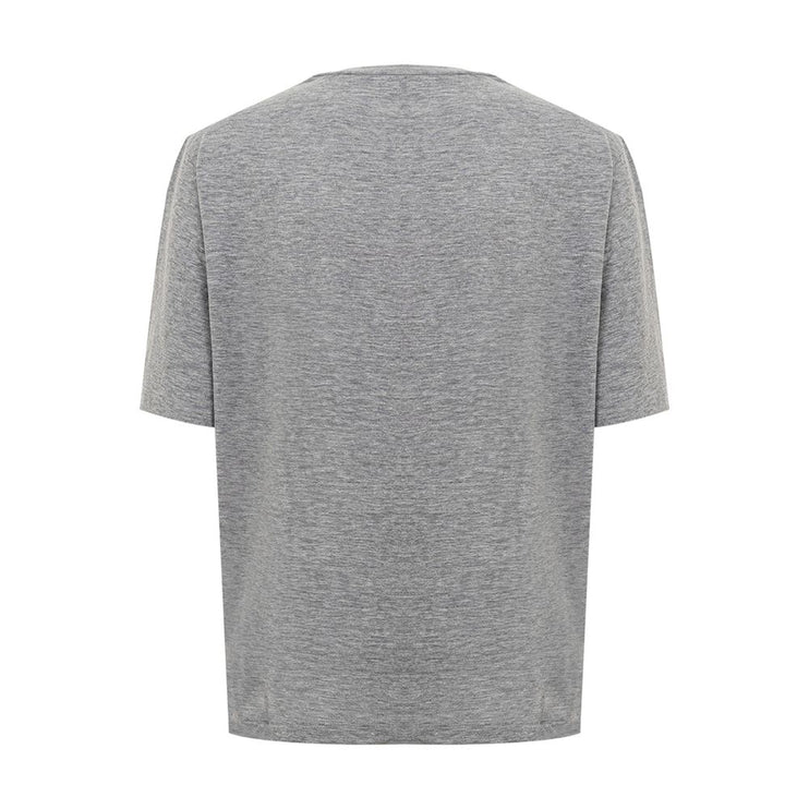 TEE de algodón gris elegante para la mujer moderna