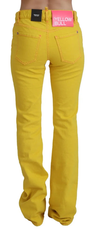 Jeans di pantaloni di jeans in denim di filo di cotone giallo