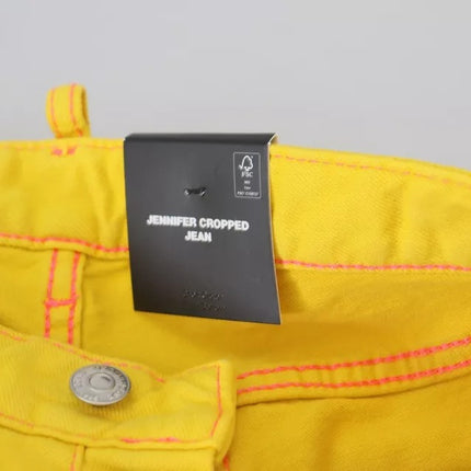 Cotone giallo a bassa vita corto jennifer jeans in denim