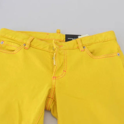 Cotone giallo a bassa vita corto jennifer jeans in denim