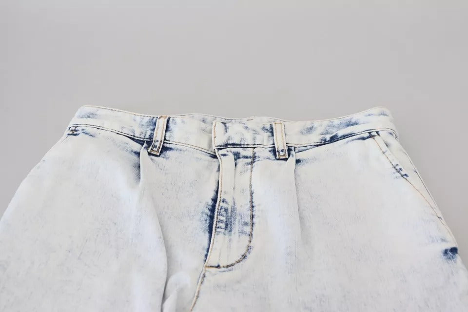 Jeans in denim di cotone a blu chiaro