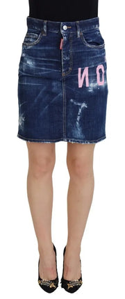 Blue Icon High Taille Denim Mini Boston Jean Rok