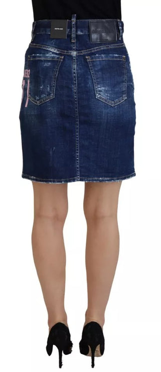 Blue Icon High Taille Denim Mini Boston Jean Rok