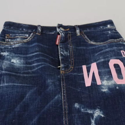 Blue Icon High Taille Denim Mini Boston Jean Rok