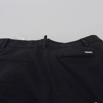 Pantalones rectos de cintura alta a cuadros negros