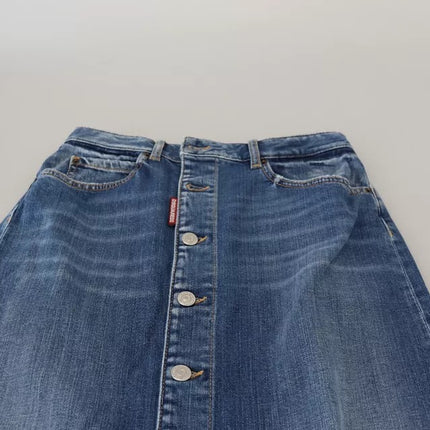 Blauw noodlijdende hoge taille potlood gesneden denimrok