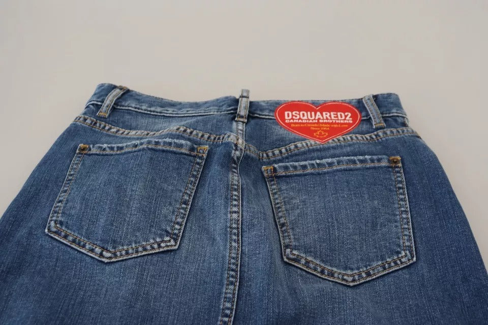 Blauw noodlijdende hoge taille potlood gesneden denimrok