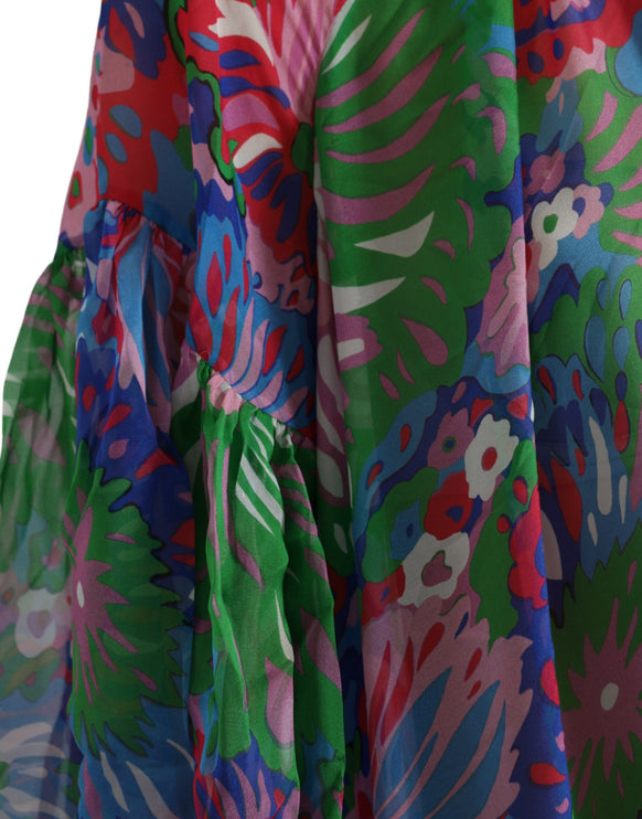 Robe multicolore de Kaftan Maxi Floral Silk Kaftan