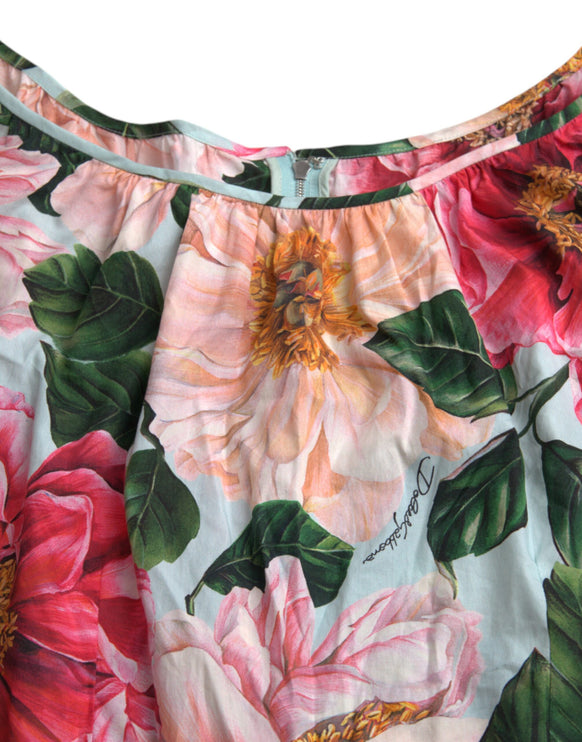 Robe plissée en cotonaline florale multicolore