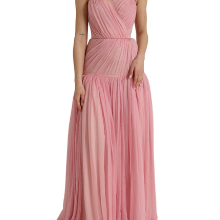 Robe de robe rose sans bretelles maxi maxi A-line