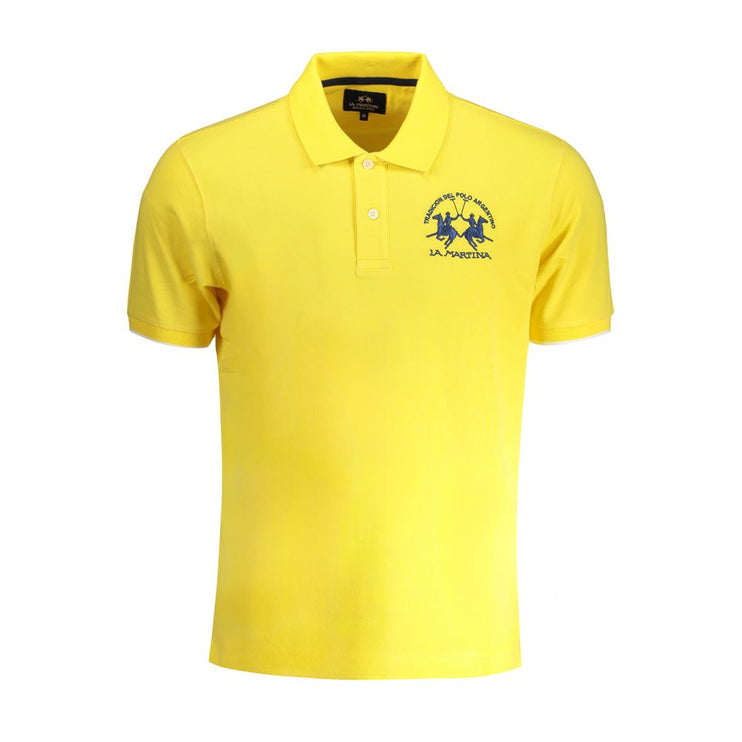 Shirt di polo di cotone giallo