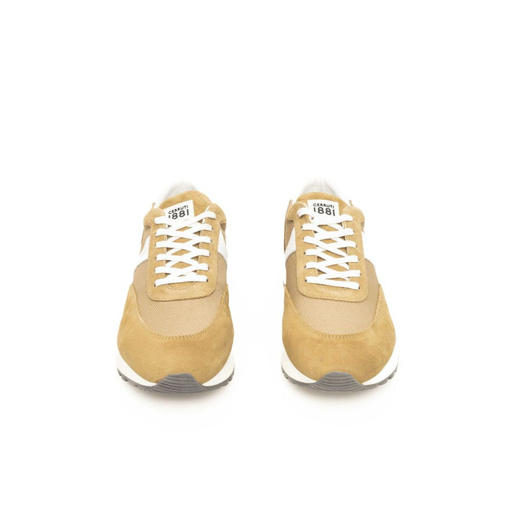 Sneaker en cuir de veau beige