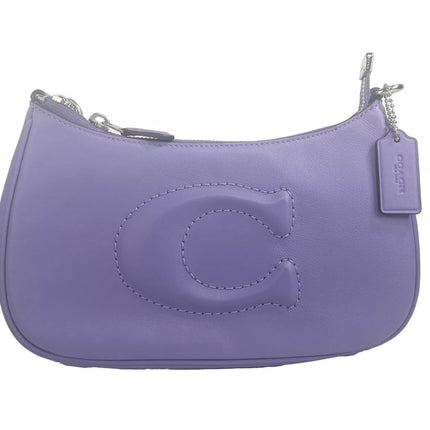 TERI Smooth Leather Crossbody Bag Purse Purple